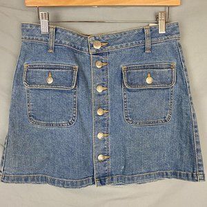 Denim button up skirt